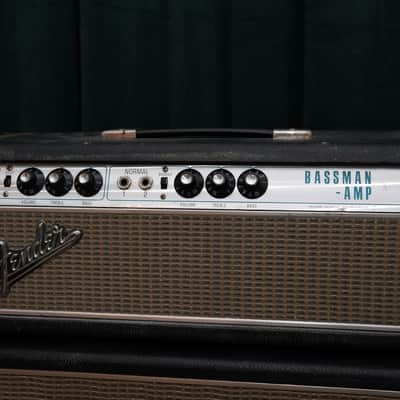 1969 Fender Bassman "Drip Edge" 2-Channel 50-Watt Guitar Amp Head & Cabinet image 4
