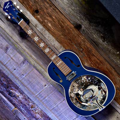 Recording King RPH-R2 Dirty 30s Single 0 Resonator - A/E - Matte Blue w/ Gig Bag image 11