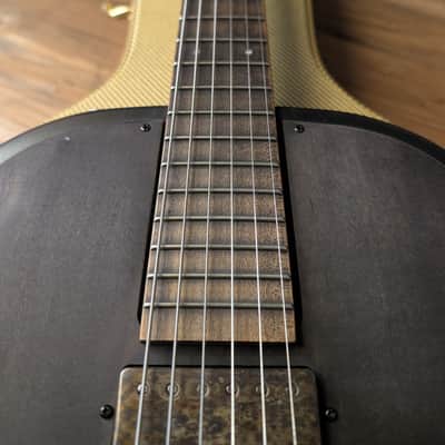 2023 Mule Modest Mavis Resophonic Electric Resonator Guitar Faded Black Relic W/OHSC image 11