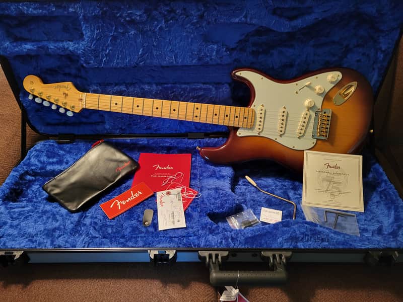 Fender usa 75th ann. stratocaster 2021 - boubon burst image 1