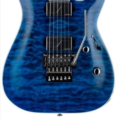 ESP LTD MH-1000 QM Electric Guitar, Black Ocean image 2