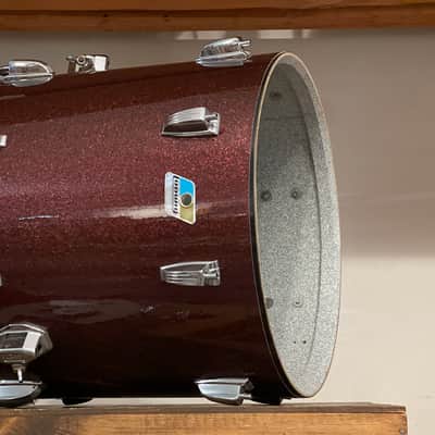 1970's Ludwig 3-Ply Burgundy Sparkle 15x26 13/14/16/18/26 Drum Kit Re-Wrap image 22