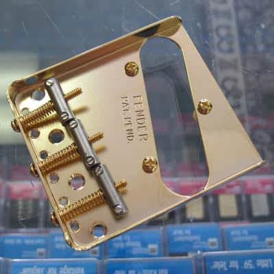 Fender American Vintage 3-Saddle Telecaster Bridge Assembly Gold USA 0990806200