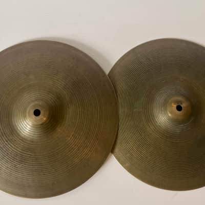 Zildjian 13" A. Zildjian '60s Stamp Hi-Hat Cymbals (Pair) 1960s - 760g and 1174g image 2