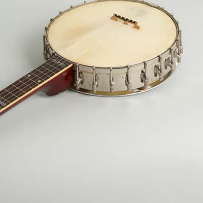 Fairbanks Senator No. 1 5 String Banjo (1905), ser. #23077, brown alligator chipboard case. image 13