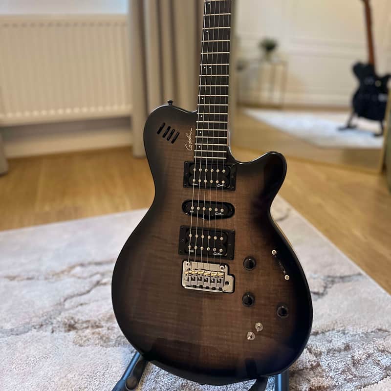 2024 Godin XTSA Leaftop Transparent Black