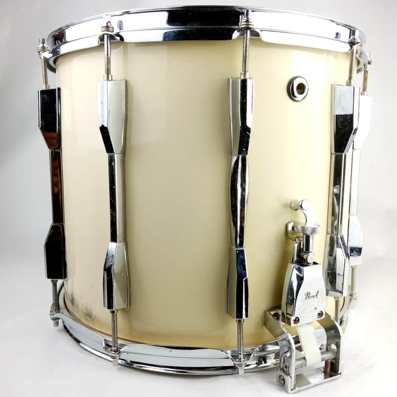 Pearl 12x14" Marching Percussion Snare Drum 10-Lug Vintage ST White Parade image 1