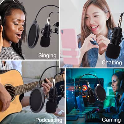 Live Audio BM-800 All Black Series Set Equipment Condenser Microphone Set with Accessories as Shown image 14