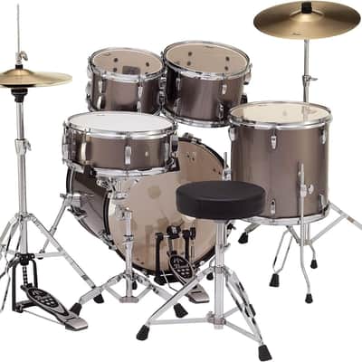 Pearl Roadshow Drum Set 5-Piece Complete Kit with Cymbals and Stands, Bronze Metallic (RS505C/C707) image 2