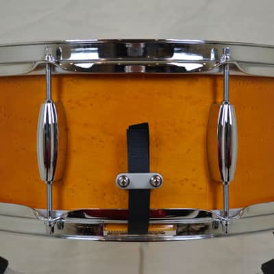 Montineri 14x6" Maple Snare Drum - Birdseye Maple Amber Lacquer image 5
