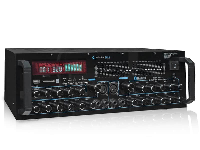 Immagine Technical Pro MM2000BT Powered Bluetooth Microphone Mixer Amplifier Amp SD, USB - 1