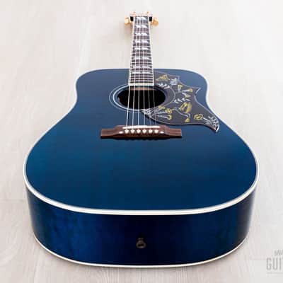 2022 Gibson Custom Shop Hummingbird Acoustic Electric Guitar Viper Blue Quilted Maple, Near-Mint w/ Case image 12