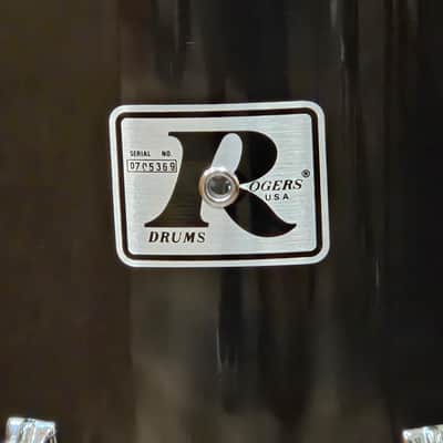 Vintage Rogers Big R 16x16 Floor Tom Black Wrap Late 1970s Granitone Interior USA Nice! image 3