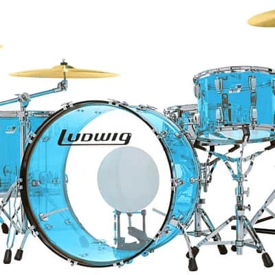 Ludwig Vistalite Blue Zepp 4-piece Outfit 10x14 / 16x16 / 16x18 / 14x26" image 1