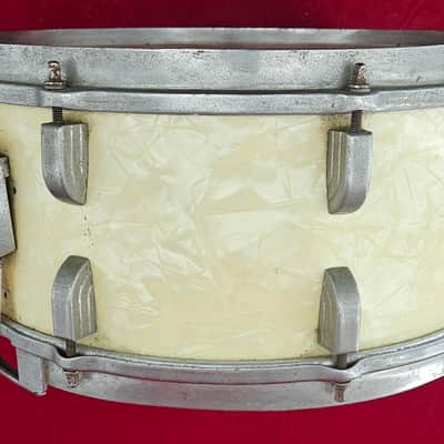 Leedy Broadway Series 14x6.5 Snare Drum 1946 - White Marine Pearl image 4