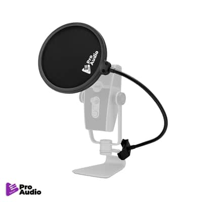 Focus Pro Audio Pop Filter for Broadcasting and Recording Microphones with Flexible Gooseneck Mount and Windscreen imagen 6