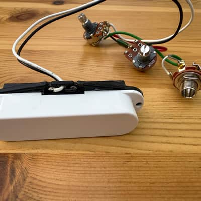 TESTED/PULLED OFF Squier Bronco Bass - Complete Pickup + Full Wiring Harness 2024 - White image 1