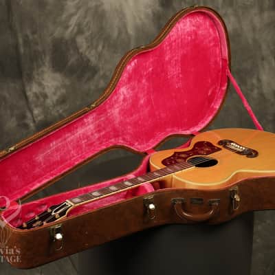 1962 Gibson J-200 Natural/BLONDE with highly figured flame maple back + sides image 23