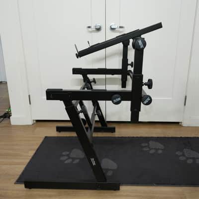 On-Stage KS7365-EJ Pro Heavy-Duty Folding-Z Dual Tier Keyboard Stand image 4