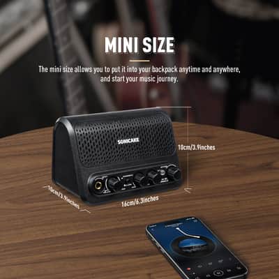 Sonicake 10W Mini Guitar Amplifier, Portable Guitar Combo Amp, Lightweight All-in-one BT Speaker with Aux in Jack for Bedroom Practice, Multi Effects - Clean/Overdrive/Reverb - Triangle QAM-10(Shipping from local US,UK,EU warehouse) image 8