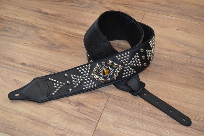 Carlino Custom Templar Tigereye Crystal Black Leather Strap image 1