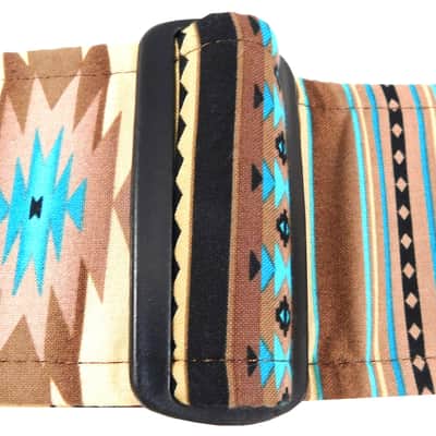 Light Blue Native American Thunderbird Handmade Guitar Strap image 5