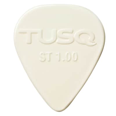 Graph Tech Standard Shape 1.00mm Bright Tusq Picks (6) - WHITE, #PQP-0100-W6