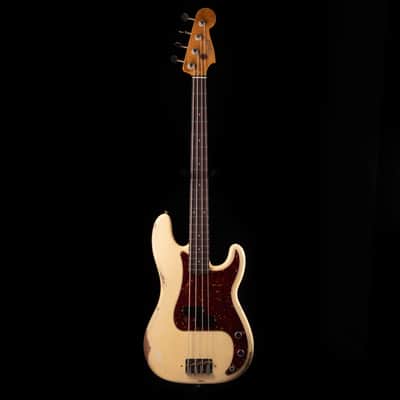 Pre-Owned 2024 Fender Custom Shop 1964 Precision Bass Relic Aged Vintage White With OHSC image 2