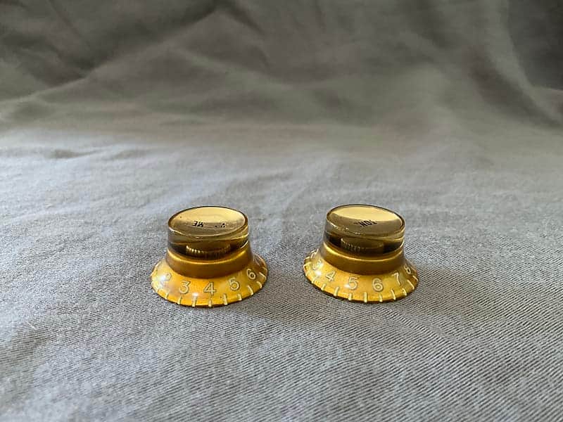 Gibson Rare Vintage 1960 Gold Reflector Shallow Post Knobs Les Paul ES SG MM 1960-1961 image 1