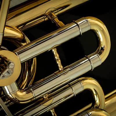 John Packer JP279F Key of F Yellow Brass Brass Body Tuba w/Hard ABS Wheeled Case, Mouthpiece, Valve Oil & Tuning Slide Grease image 4