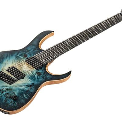 Mayones Duvell 7 Elite VF Custom Eye Poplar - Turquoise Iris Satin image 1