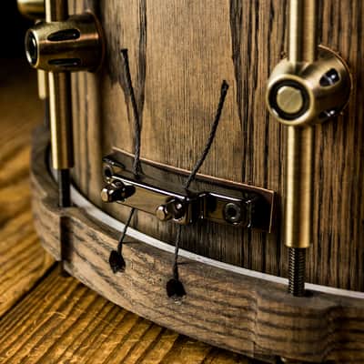HHG 14x7 Black Oak Stave Shell Snare Drum - Free Shipping image 4