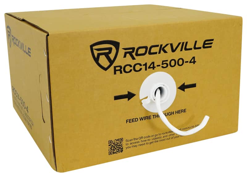 Rockville RCC14-500-4 CL2 Rated 14 AWG 500' 4 Conductor CCA Speaker Wire In-Wall image 1