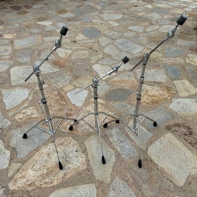 THREE PACK Yamaha CS-755 700 Series Medium Weight Single-Braced Boom Cymbal Stand 2010s - Chrome image 1