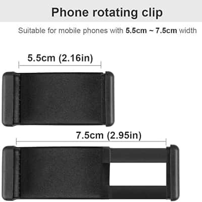 Guitar Head Clip Guitar Phone Holder Smartphone Guitar Capo 360 Rotation Headstock Cell Phone Clamp Clip Mount for Electric or Acoustic Guitars, Fits Smartphone with 2.16in-2.95in image 2