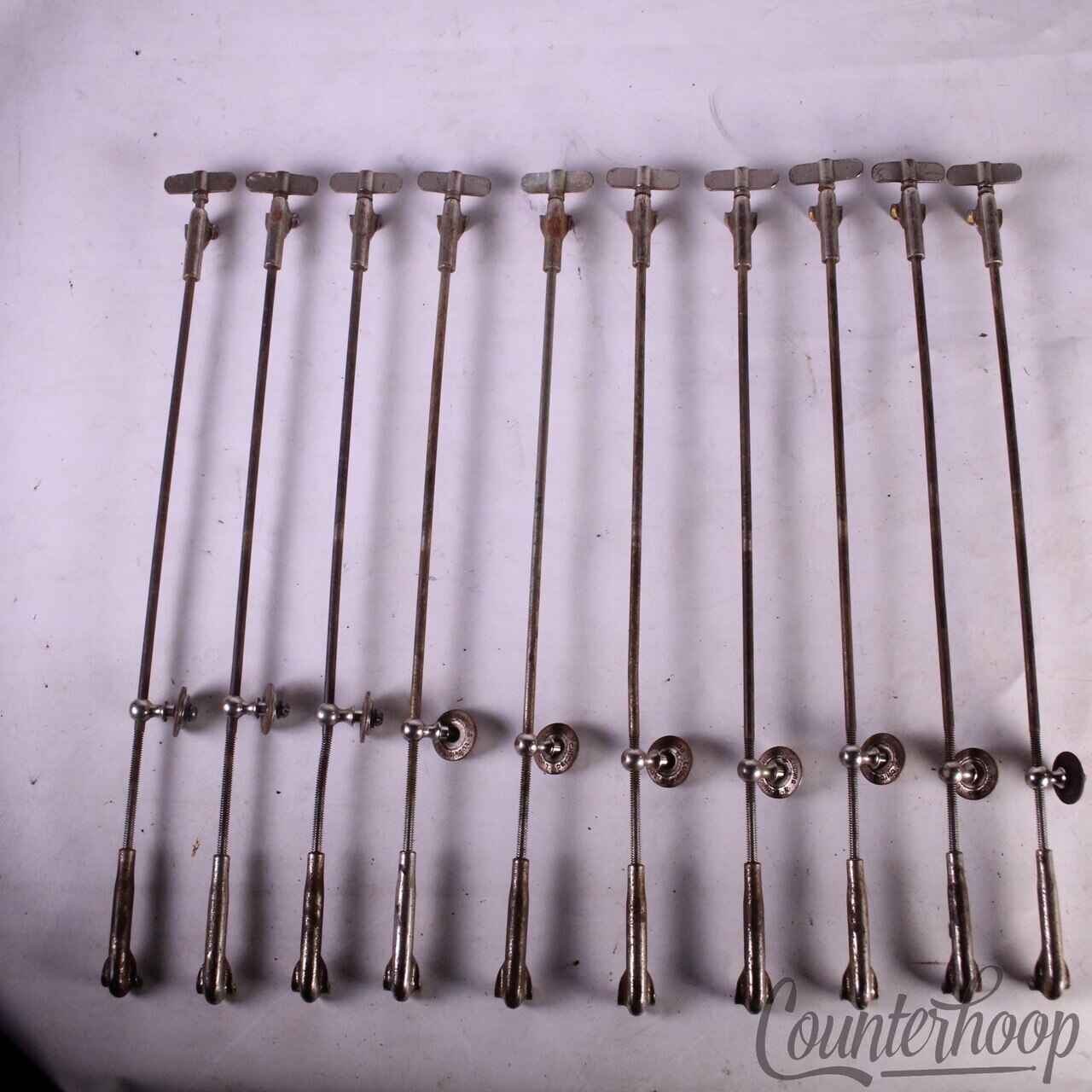 Ludwig 10x 12"Bass/Snare/Tom Drum Single-Tension T-Rods+Claws+Lug Nickel Vintage — main photograph