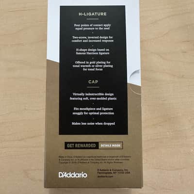 D'Addario HAS1G H-Ligature & Cap for Alto Saxophone, Gold Plated image 3