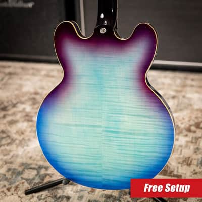 Epiphone ES-335 Figured Semi-hollow Electric Guitar - Blueberry Burst image 2