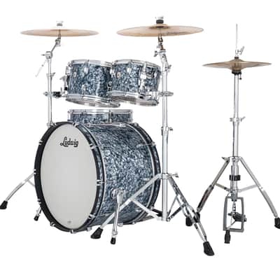 Ludwig NeuSonic Steel Blue Pearl Wrap MOD2 Drums 14x22_16x16_8x12_7x10 Shell Pack Authorized Dealer image 2
