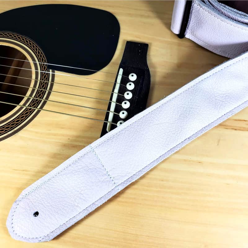 Pink Leather Premium Leather Guitar Strap- Light Pink Leather Guitar Strap-100% Leather Guitar Strap- Acoustic, Electric Bass Guitars image 1