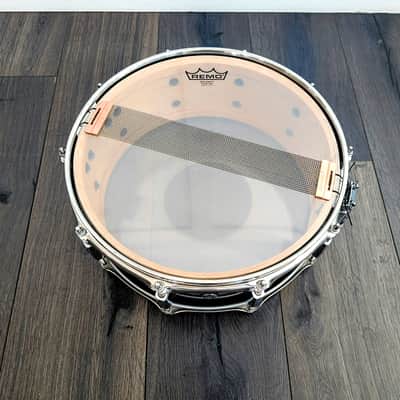 **ULTRA RARE** Pearl Masters Studio Birch Shell 14" x 5.5" Snare Drum 10 Lug Ebony Black Mist Reinforcement Rings Made in Taiwan (Early 1990's Pre BRX) image 6