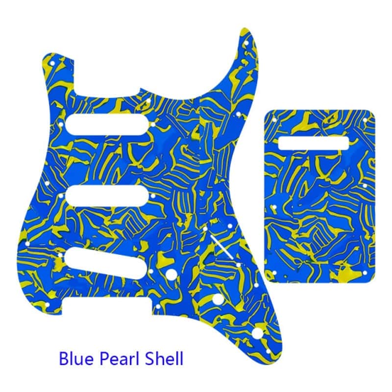 Guitar Pickguard With Back Plate Suit For USA/Mexico Fender Strat Standard SSS ST-Blue Pearl Shell image 1