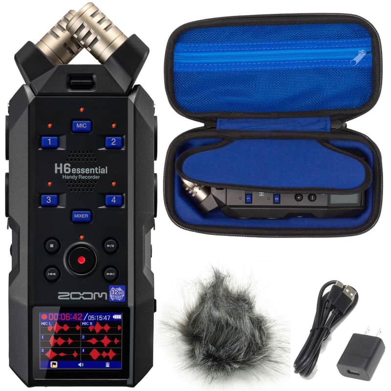 Zoom H6essential 6-Track 32-Bit Float Portable Audio Recorder + Zoom APH-6e Accessory Pack for H6essential Portable Recorder image 1