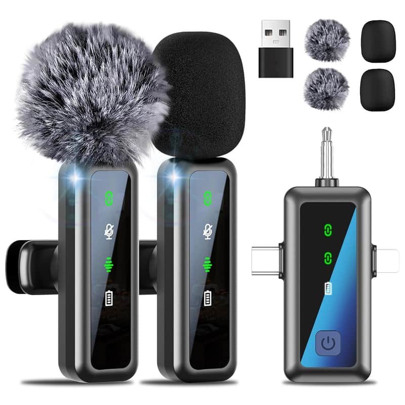 2025 MLZTINGR Wireless Lavalier Microphone For Iphone/Ipad/Pc/...