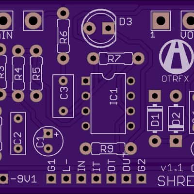 SHRED PCB - Build your own 250 style overdrive/distortion pedal! image 1