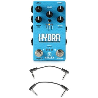 Keeley Hydra Stereo Reverb & Tremolo Pedal with 3 Patch Cables image 2
