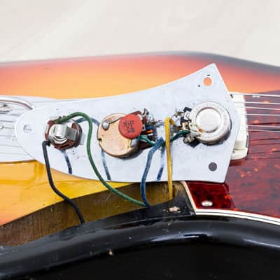 1966 Fender Jaguar Vintage Offset Guitar Sunburst w/ Big Neck, Case image 19