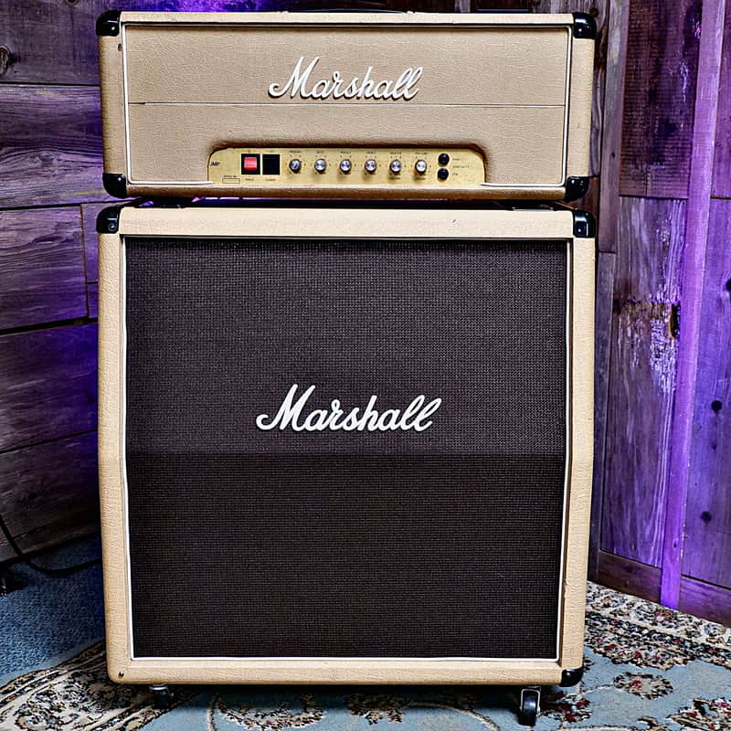 Vintage Marshall JMP 2203 MKII Master Lead 100-watt Amp Head w/ Matching 4x12 Speaker Cab - Fawn Tolex image 1