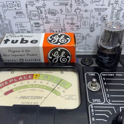 General Electric 12SN7GTA Preamp Tube Set Grey Plates Same Codes USA 1963 Tested image 13
