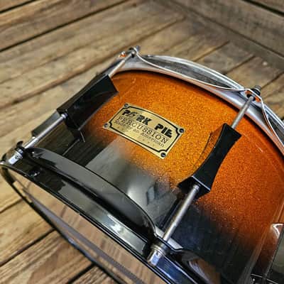 Snare Drum 13" Pork Pie USA, Orange To Black Glitter USED! RKPIE120526 image 3